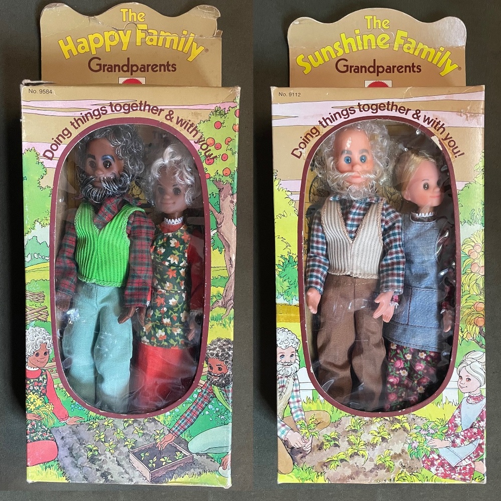 VTG THE HAPPY FAMILY + THE SUNSHINE FAMILY Grandparents Doll Sets Mattel 1975